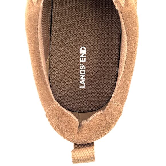 Lands’ End Slip On Sneakers Womens 10 Quilted Suede Tan Multicolor Stripe Sporty - Picture 6 of 8